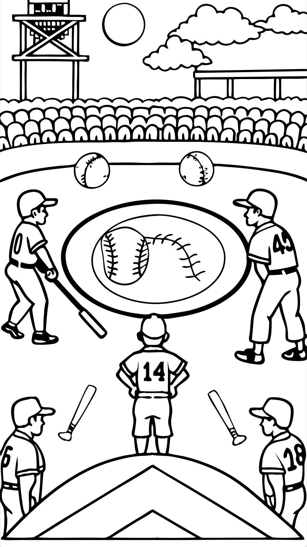 coloriage de baseball imprimable